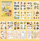 20 Sticker Books Ancient Aristocratic Architectural Patterns Retro Style Pre-cut Models Travel Character Patterns DIY Materials