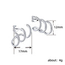Creative Simple Lines 925 Silver Needle Stud Earrings for Women Men Vintage Unusual Irregular Metal Earrings for Women Jewelry