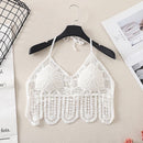 summer holiday beach camis lady sexy tassels crochet camisole women sexy tassels bikini camis female crochet halter bikini tops