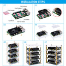 52Pi  Raspberry Pi 5 4 Layers Acrylic Case with Armor Lite V5 Heatsink for Raspberry Pi 5