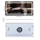 LUVODI Large Illuminated Bluetooth Bathroom Mirror Rectangle Anti-fog LED Bathroom Vanity Mirror with Bluetooth Speaker 3 Color