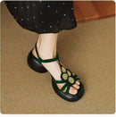 Women's Shoes 2025 New Summer Trend Comfortable Low-heeled Shoes Baotou Casual One-line Buckle Fashion Roman Sandales Femmes