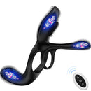Remote Cock Ring Penis Sleeve Vibrator with Rose Clitoral Stimulator Couples Adult Men Women Couple Sex Toy with G Spot Clitoris