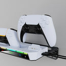 Wall Mount Kit For PS5/ Pro/ Slim Console with RGB Light Charging Station Headset Hanger For PS5 Dual Controller Accessories