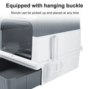 Cat Litter Box Hooded Cat Box Odor-Resistant Fully Enclosed Cat Toilet with Litter Scoop for Home Pets Supplies