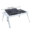 Adjustable Laptop Desk Lightweight Foldable Laptop Desk for Notebook PC Folding Car Bed Sofa Desk Stand Table Tray with Cool Fan
