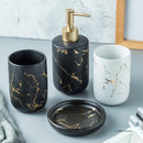 Marble Soap Dispenser Pump Bottle Ceramic Bathroom Accessory Set  Home Couple Mouthwash Cup Soap Dish Washing Tools Luxury