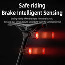 ROCKBROS Bike Light Smart Bicycle Rear Light Auto Brake Sensing IPX6 Waterproof Cycling Tail Lamp LED Type-C Charging Safety Bike Taillight