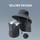 Outdoor Fisherman Hat Wide Brim Bucket Hat with Neck Cover Men Summer Breathable Mesh Sun Protection Visor Anti UV Cap Unisex