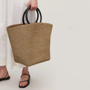 2025 New Fashionable Summer Beach Vacation Bucket Type Beach Bag Simple And Versatile Large Capacity Handbag For Women Trendy