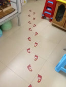 3张小脚丫贴纸儿童房浴室防水笑脸宝宝脚印地板贴