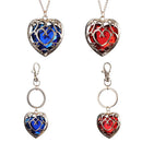Fashion Charm Breath of the Wild Necklace Blue Red Heart Pendant Lovers Couple Jewelry For Women Men Gifts