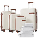 4 Piece Luggage Set with Compression Packing Cubes for Suitcase Expanable Spinner Wheels Lightweight Suitcase with TSA Lock