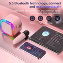 K12 Karaoke Machine Portable Bluetooth 5.3 PA Speaker System with 2 Wireless Microphones Home Family Singing Children's Gifts