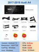 STWEI Factory Price 10.25" Android13 AUTO Carplay For 2017 AUDI A4 A5 S5 B9 Car Video Players GPS Navigation Central Multimedia