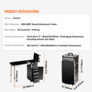 SucceBuy Professional Makeup Train Case Aluminum Cosmetic Case Workbench With Supporting Legs Rolling Makeup Case Extra Large