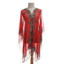 Women Sun Protection Shawl for Cycling Lady Summer Chiffon T-shirt Holiday Leopard Scarf Bikini Blouse Breathable Beach Poncho