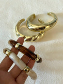 Vintage Minimalist Resin Acrylic Bracelet Bangle Set 4Pcs Stackable Women Daily Holiday Gift New Arrival 4PCS
