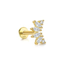 ROXI 925 Silver Smooth Single Row Earring Horse Eye Geometric CZ Earrings For Bride Women Simple Daily Wear Jewelry orecchini