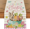 2025 Easter Rabbit Table Runner Linen Bunny Dining Table Cloth Placemat Spring Holiday Happy Easter Decoration For Home Kitchen