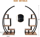 Plant Stand Indoor 2 Pack, 5 Tier Half Moon Plant Shelf, Tall Metal Large Plant Stands, Stylish Tiered Flower Storage Rack
