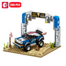 SEMBO Desert Off-Road Racing Scene Assemblage Building Blocks Kits MOC Technical Auto Sports Car Model Bricks Toys Holiday Gifts