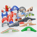 NEW Wooden Train Tracks Accessories Beech Wood Railway Tracks Wooden Bridge Tunnel fit for Wood Tracks Toys