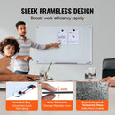 VEVOR Magnetic Glass Whiteboard 36"x24"/48"x32"/72"x36" Dry Erase Board Wall-Mount Large Frameless Glassboard for School Office