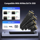 UGREEN M.2 NVMe/SATA SSD Enclosure 20Gbps USB-C 3.2 Gen2 External Enclosure Supports M and B&M Keys 2280 SSD Aluminum Shell