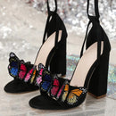 Liyke 2026 New Arrivals Open Toe White Sandals For Women Handwork Embroidery Butterfly Lace Up High Heels Party Dress Shoe Pumps