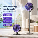 3-in-1 Modern Air Circulator Fan 5 Speeds 4 Heights Quiet Portable Pedestal Stand Fan USB-C for Home Bedroom Office RV Camping