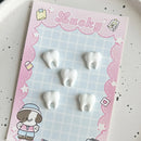 20 Pcs New Cute Cartoon Animal White Small Teeth Series Resin Scrapbook Diy Jewelry Children Gift Hairpin Accessories C05