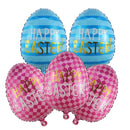 5pcs Easter Cute Rabbit Balloons White Bunny Shaped Balloons Happy Easter Foil Balloons for Easter Party Decors Kids Birthday