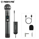 Phenyx Pro 双数字无线麦克风系统，带 2x15 UHF 通道，手持/腰包式发射器 (PDP-2)