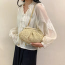 Straw Dumpling Clutch Bag Woven Straw Tote Clutch Purse For Women Summer Beach Bag Wicker Clutch Straw Purses For Women