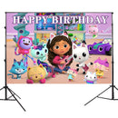 Gabby's Dollhouse Boys Girls Baby Bathing Birthday Party Decorated Vinyl Material Photography Background Photography Museum Prop