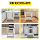 SucceBuy Kitchen Work Bench Commercial Catering Table Worktable with Undershelf Stainless Steel 330LBS 286LBS Restaurant Garage