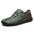 Men Leather Shoes Flat Lace Up Casual Shoes Business Social Loafers Moccasin Summer Walking Breathable Casuals for Men Plus Size