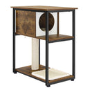 FEANDREA scratching post sisal logs, 2-in-1 furniture, vintage Brown
