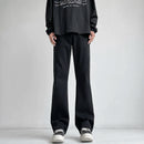 Autumn Vintage Straight Wide Legs BLACK Jeans Men's Streetwear Harajuku Washed Baggy Casual Flare Denim Trousers Y2K Male Pants