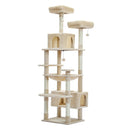 Sturdy Multi-Level Cat Tree Tower with Natural Sisal Scratching Posts,Cozy Hammock&Condo, Large Top Perch, and Fun Dangling Ball