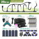 Black 20cm Bendable Brass Nozzle DIY Mist Spray Kit for Garden Courtyard Plants Automatic Atomizing Cooling System 3/8" Hose