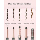 5 In 1 Curling Iron Wand Set, Instant Heating, With 4 Ceramic Barrels And 1 Curling Iron Brush