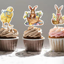 2024 easter decoration 8pcs Rabbit Cupcake Topper set Decors Spring Party Photo Wall Bunny Easter cupcake toppers Candy Box