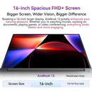 Blackview AceBook 12 Win 11 笔记本电脑 16 英寸 FHD IPS，Intel I5-1030NG7 笔记本，16GB 内存 512GB 固态硬盘，二合一指纹电源键