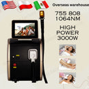 Portable 808 755 Alexandrite Device 3 Waves Permanent Professional Diode Ice Titanium Laser Body Hair Removal Machine