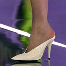2025 Women's Summer New High Heel Sandals, Pointed Sexy Party Banquet, European and American Large Hollow Sandals
