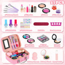 Children's make-up set for girls, 27 pieces washable cosmetic set with make-up case for children, role play toy and present