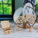 Personalized Drop Round Wedding Guest Book Tree with Box and 80Pcs Leafs，Tree with Leaves Wedding Guest Book Alternative