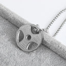 Titanium Steel Dumbbell Pendant Gym Fitness Equipment Barbell Necklace Domineering Muscular Men Fitness Leisure Sports Jewelry